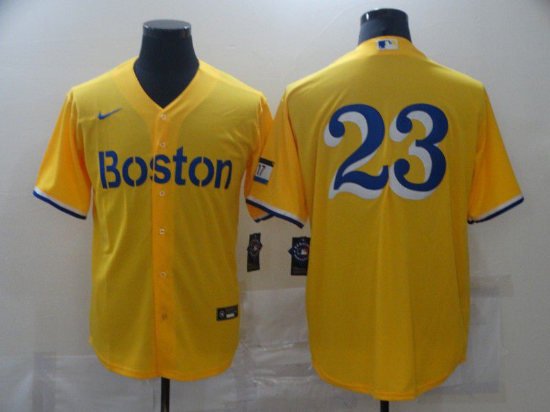 Men Boston Red Sox #23 No name Yellow Game 2021 Nike MLB Jerseys->boston red sox->MLB Jersey